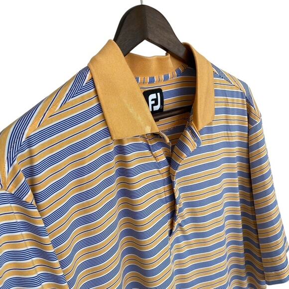 FootJoy Orange and Blue Striped Polo - Large - Picture 2 of 4